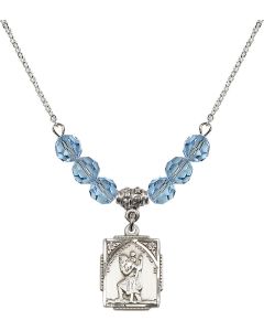 N30 Birthstone Necklace 0804C - St. Christopher Available in 15 Colors