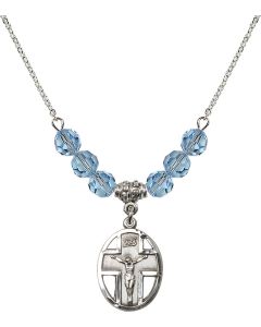 N30 Birthstone Necklace 0878 - Crucifix Available in 15 Colors