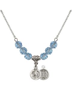 N30 Birthstone Necklace 2341 - St. Benedict Available in 15 Colors