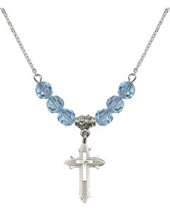 N30 Birthstone Necklace 6058 - Cross on Cross Available in 15 Colors