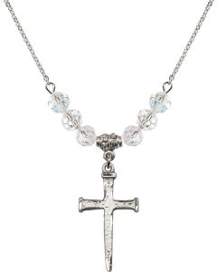 N30 Birthstone Necklace 0085 - Nail Cross Available in 15 Colors