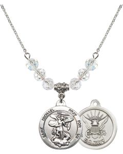 N30 Birthstone Necklace 0342--6 - St. Michael / Navy Available in 15 Colors
