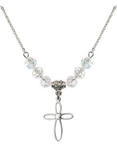 N30 Birthstone Necklace 1707 - Loop Cross Available in 15 Colors