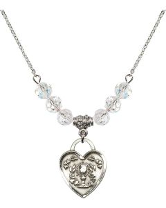 N30 Birthstone Necklace 3204 - Communion Heart Available in 15 Colors