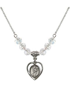 N30 Birthstone Necklace 4127 - St. Christopher Available in 15 Colors