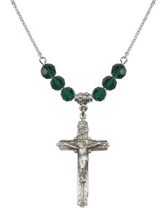 N30 Birthstone Necklace 0655 - Crucifix Available in 15 Colors