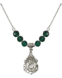 N30 Birthstone Necklace 0822C - St. Christopher Available in 15 Colors