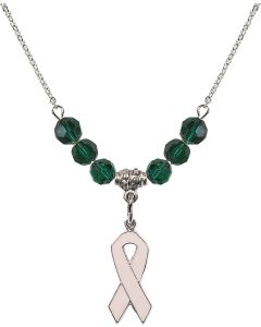 N30 Birthstone Necklace 5151PK - Cancer Awareness Available in 15 Colors