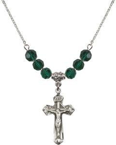 N30 Birthstone Necklace 6092 - Crucifix Available in 15 Colors