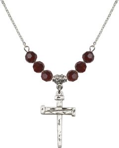 N30 Birthstone Necklace 0013 - Nail Cross Available in 15 Colors