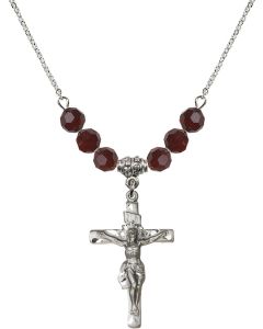 N30 Birthstone Necklace 0668 - Crucifix Available in 15 Colors