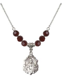 N30 Birthstone Necklace 0822S - Scapular Available in 15 Colors