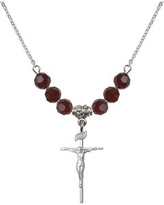N30 Birthstone Necklace 1535 - Crucifix Available in 15 Colors