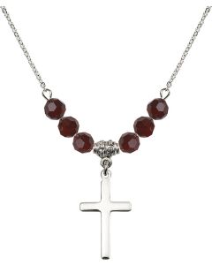 N30 Birthstone Necklace 5670 - Cross Available in 15 Colors