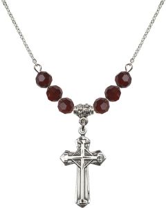 N30 Birthstone Necklace 6012 - Cross Available in 15 Colors