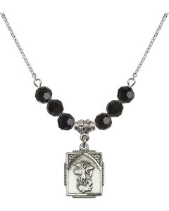 N30 Birthstone Necklace 0804R - St. Michael the Archangel Available in 15 Colors