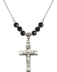 N30 Birthstone Necklace 2186 - Crucifix Available in 15 Colors