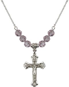 N30 Birthstone Necklace 0622 - Crucifix Available in 15 Colors