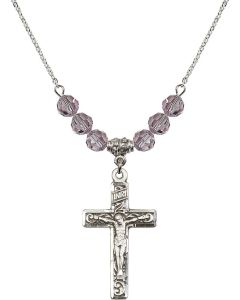 N30 Birthstone Necklace 0674 - Crucifix Available in 15 Colors