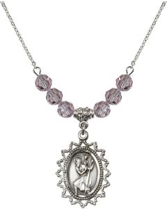 N30 Birthstone Necklace 1619C - St. Christopher Available in 15 Colors