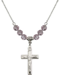 N30 Birthstone Necklace 2191 - Crucifix Available in 15 Colors