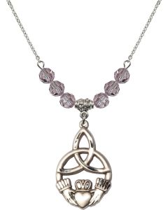 N30 Birthstone Necklace 5102 - Irish Knot / Claddagh Available in 15 Colors