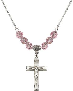N30 Birthstone Necklace 0624 - Crucifix Available in 15 Colors