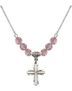 N30 Birthstone Necklace 0675Y - Cross Available in 15 Colors