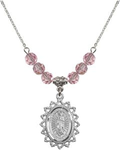 N30 Birthstone Necklace 1619F - O/L of Guadalupe Available in 15 Colors