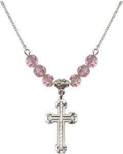 N30 Birthstone Necklace 6039 - Cross Available in 15 Colors