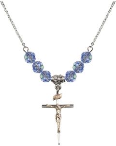 N30 Birthstone Necklace 2235 - Crucifix Available in 15 Colors