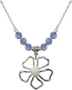 N30 Birthstone Necklace 5109 - Five Pedal Flower Available in 15 Colors
