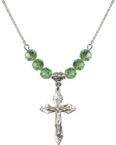 N30 Birthstone Necklace 0665 - Crucifix Available in 15 Colors