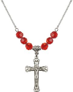 N30 Birthstone Necklace 0620 - Crucifix Available in 15 Colors