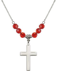 N30 Birthstone Necklace 2190 - Cross Available in 15 Colors