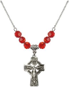 N30 Birthstone Necklace 5684 - Celtic Crucifix Available in 15 Colors