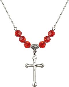 N30 Birthstone Necklace 6022 - Cross Available in 15 Colors