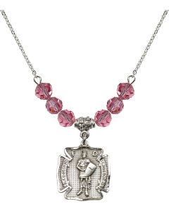 N30 Birthstone Necklace 0070 - St. Florian Available in 15 Colors