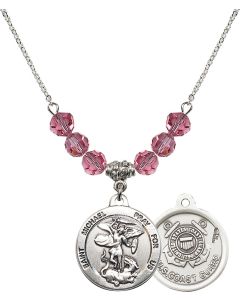 N30 Birthstone Necklace 0342--3 - St. Michael / Coast Guard Available in 15 Colors