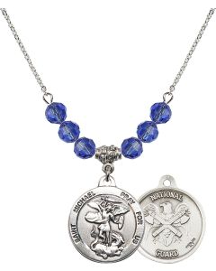 N30 Birthstone Necklace 0342--5 - St. Michael / Nat'l Guard Available in 15 Colors