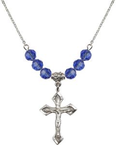 N30 Birthstone Necklace 0663 - Crucifix Available in 15 Colors