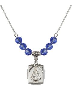 N30 Birthstone Necklace 0804I - Infant of Prague Available in 15 Colors