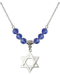 N30 Birthstone Necklace 1210 - Star of David Available in 15 Colors