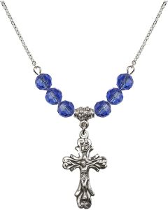 N30 Birthstone Necklace 5421 - Crucifix Available in 15 Colors