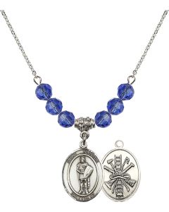 N30 Birthstone Necklace 8034--14 - St. Florian/Firefighter Available in 15 Colors