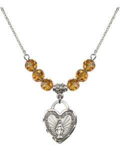 N30 Birthstone Necklace 3201 - Miraculous Heart Available in 15 Colors