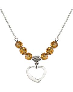 N30 Birthstone Necklace 4208 - Heart Available in 15 Colors