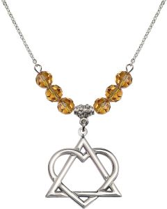 N30 Birthstone Necklace 6210 - Adoption Heart Available in 15 Colors