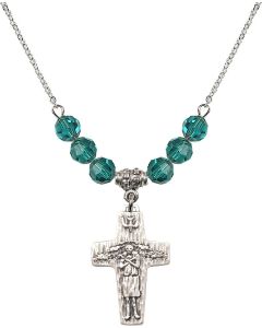 N30 Birthstone Necklace 0569 - Papal Crucifix Available in 15 Colors