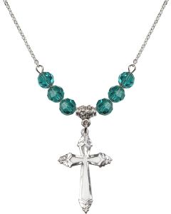 N30 Birthstone Necklace 0665Y - Cross Available in 15 Colors
